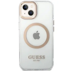 Kup Guess GUHMP15MHTRMD Apple iPhone 15 Plus / 14 Plus husă din metal cu margine Magsafe aurie - GUE4197 - {ean13} - Sklep Home Screen