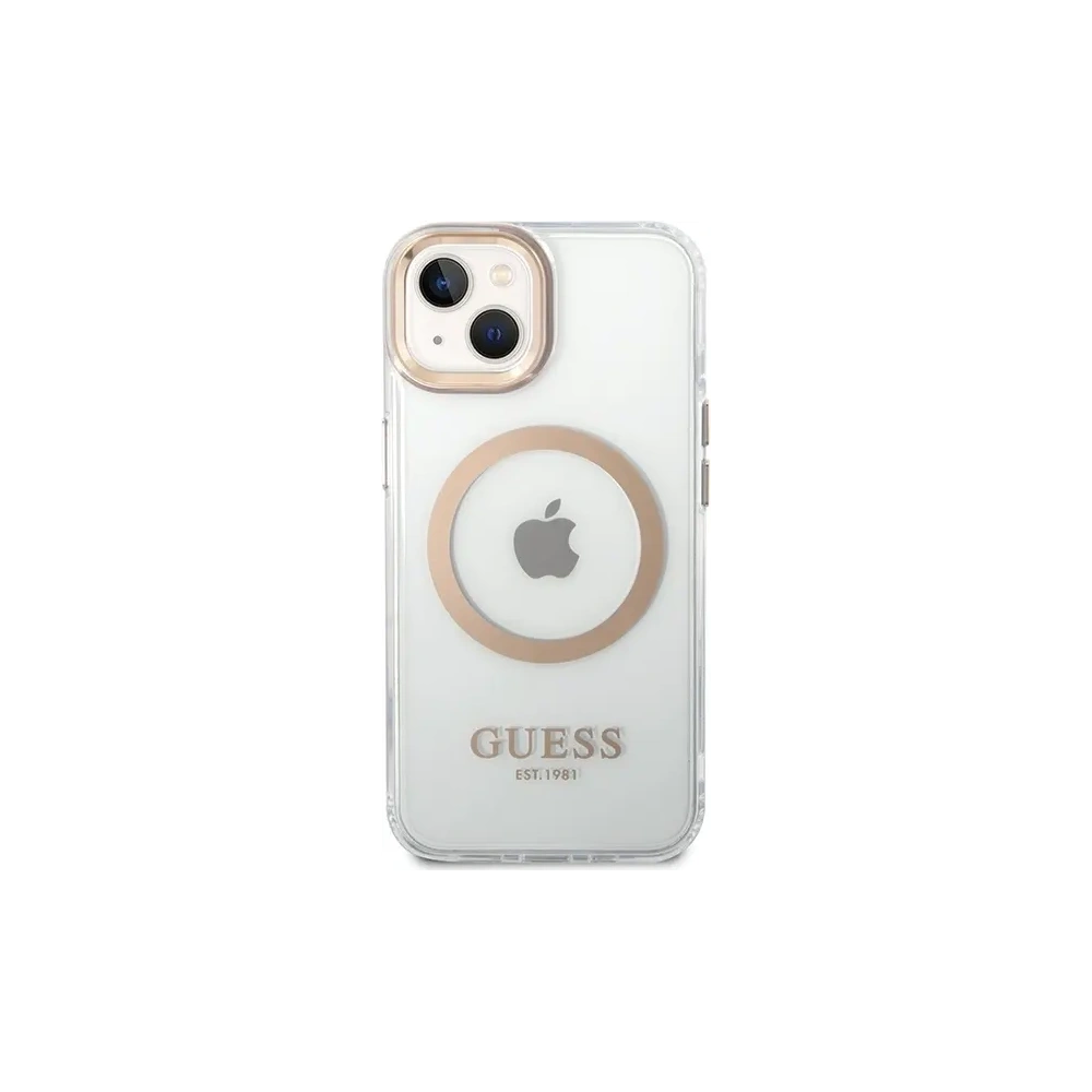 Etui Guess GUHMP15MHTRMD Apple iPhone 15 Plus / 14 Plus hardcase Metal Outline Magsafe złoty/gold