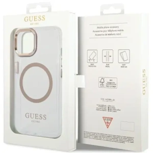 Kup Guess GUHMP15MHTRMD Apple iPhone 15 Plus / 14 Plus husă din metal cu margine Magsafe aurie - GUE4197 - {ean13} - Sklep Home Screen