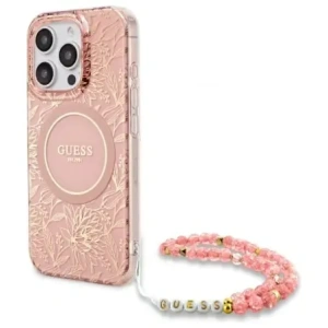 Kup Etui Guess GUHMP16LHCPOFPP Apple iPhone 16 Pro hardcase IML Flowers Allover Electro With Pearl Strap MagSafe różowy/pink - GUE4200 - {ean13} - Sklep Home Screen
