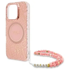 Kup Etui Guess GUHMP16LHCPOFPP Apple iPhone 16 Pro hardcase IML Flowers Allover Electro With Pearl Strap MagSafe różowy/pink - GUE4200 - {ean13} - Sklep Home Screen