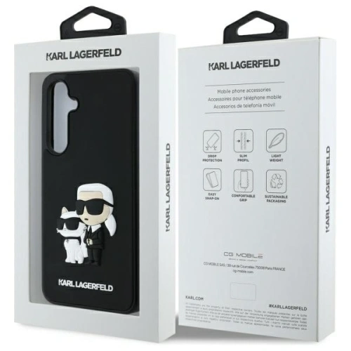 Kup Karl Lagerfeld KLHCS24FE3DRKCNK Samsung Galaxy S24 FE hardcase 3D Rubber Karl&Choupette negru - KLD21834 - {ean13} - Sklep Home Screen