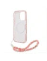 Buy Guess GUHMP16XHCPOFPP Apple iPhone 16 Pro Max hardcase IML Flowers Allover Electro With Pearl Strap MagSafe pink - GUE4201 - {ean13} - Home Screen Store Europe