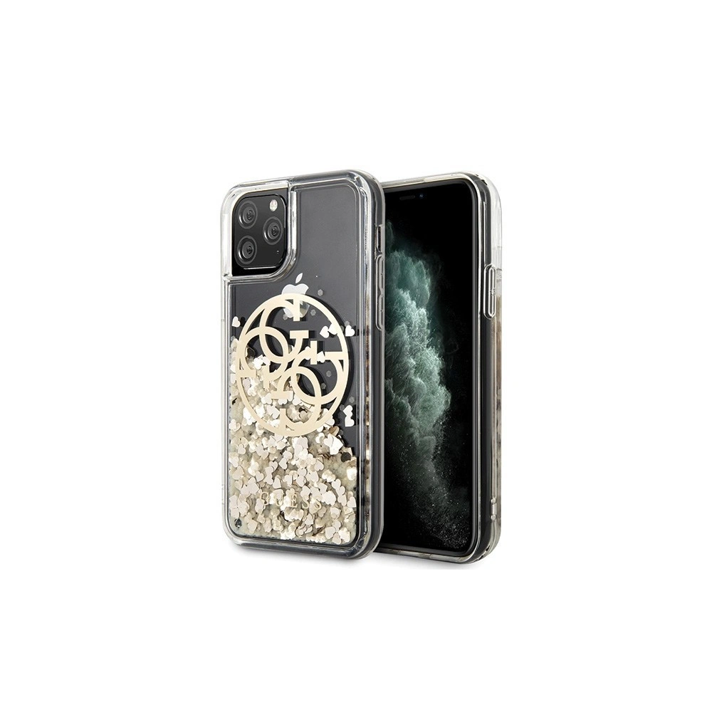 Etui Guess GUHCN58LGGITDGO Apple iPhone 11 Pro złoty/gold hard case Circle Liquid Glitter