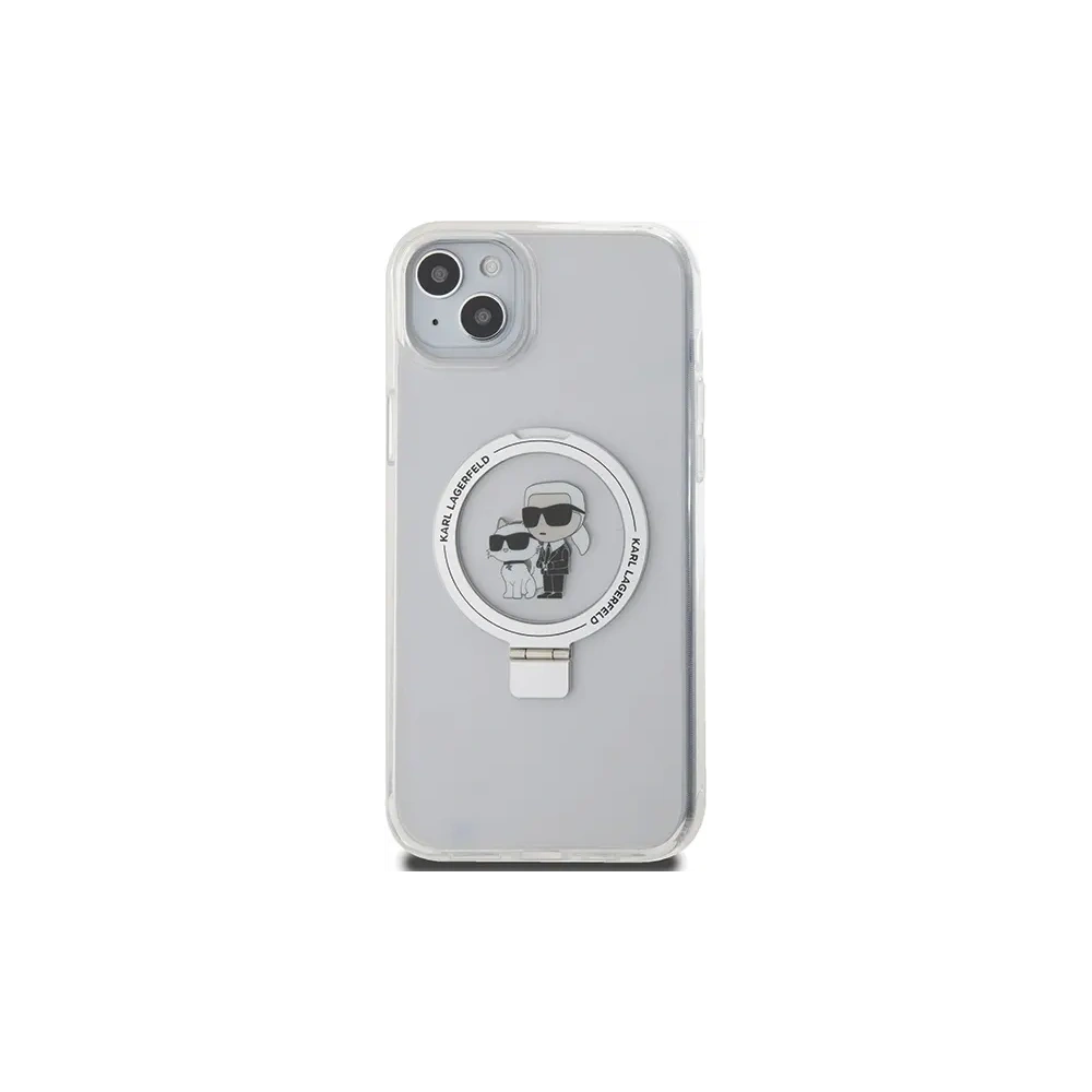 Etui Karl Lagerfeld KLHMP15MHMRSKCH Apple iPhone 15 Plus / 14 Plus hardcase Ring Stand Karl&Choupettte MagSafe biały/white