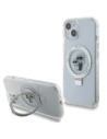 Karl Lagerfeld KLHMP15SHMRSKCH Apple iPhone 15 / 14 / 13 hardcase Ring Stand Karl&Choupettte MagSafe white