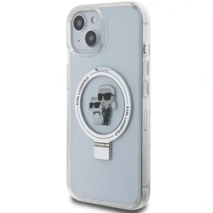 Buy Karl Lagerfeld KLHMP15SHMRSKCH Apple iPhone 15 / 14 / 13 hardcase Ring Stand Karl&Choupettte MagSafe white - KLD21837 - {ean13} - Home Screen Store Europe
