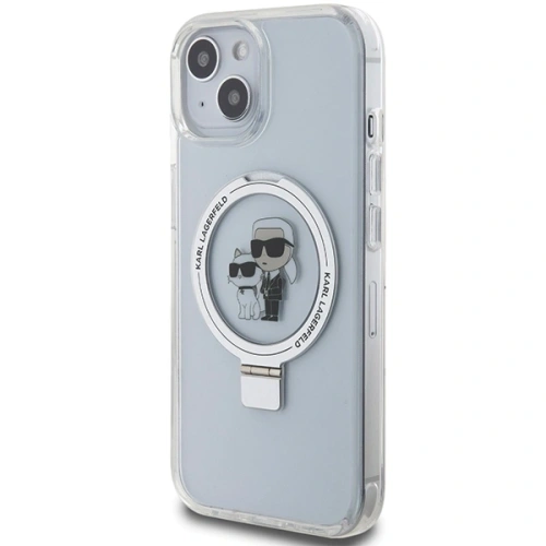 Buy Karl Lagerfeld KLHMP15SHMRSKCH Apple iPhone 15 / 14 / 13 hardcase Ring Stand Karl&Choupettte MagSafe white - KLD21837 - {ean13} - Home Screen Store Europe