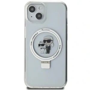 Buy Karl Lagerfeld KLHMP15SHMRSKCH Apple iPhone 15 / 14 / 13 hardcase Ring Stand Karl&Choupettte MagSafe white - KLD21837 - {ean13} - Home Screen Store Europe