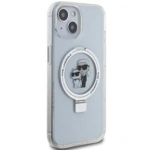 Buy Karl Lagerfeld KLHMP15SHMRSKCH Apple iPhone 15 / 14 / 13 hardcase Ring Stand Karl&Choupettte MagSafe white - KLD21837 - {ean13} - Home Screen Store Europe