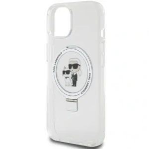 Buy Karl Lagerfeld KLHMP15SHMRSKCH Apple iPhone 15 / 14 / 13 hardcase Ring Stand Karl&Choupettte MagSafe white - KLD21837 - {ean13} - Home Screen Store Europe