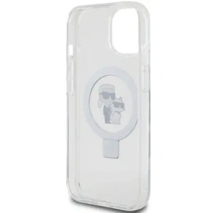Buy Karl Lagerfeld KLHMP15SHMRSKCH Apple iPhone 15 / 14 / 13 hardcase Ring Stand Karl&Choupettte MagSafe white - KLD21837 - {ean13} - Home Screen Store Europe