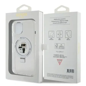 Kup Karl Lagerfeld KLHMP15SHMRSKCH Apple iPhone 15 / 14 / 13 hardcase Ring Stand Karl&Choupettte MagSafe alb - KLD21837 - {ean13} - Sklep Home Screen