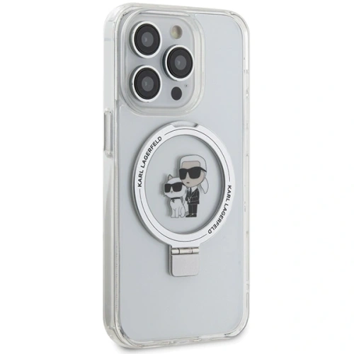 Buy Karl Lagerfeld KLHMP15XHMRSKCH Apple iPhone 15 Pro Max hardcase Ring Stand Karl&Choupettte MagSafe white - KLD21838 - {ean13} - Home Screen Store Europe