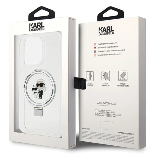 Buy Karl Lagerfeld KLHMP15XHMRSKCH Apple iPhone 15 Pro Max hardcase Ring Stand Karl&Choupettte MagSafe white - KLD21838 - {ean13} - Home Screen Store Europe