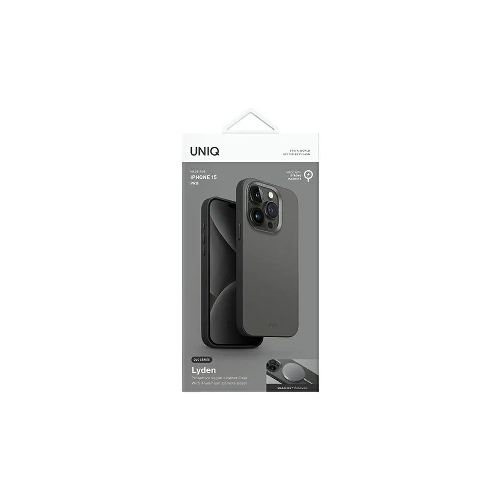 Etui UNIQ Lyden DS Apple iPhone 15 Pro Magclick Charging szaro-czarny/charcoal grey-black