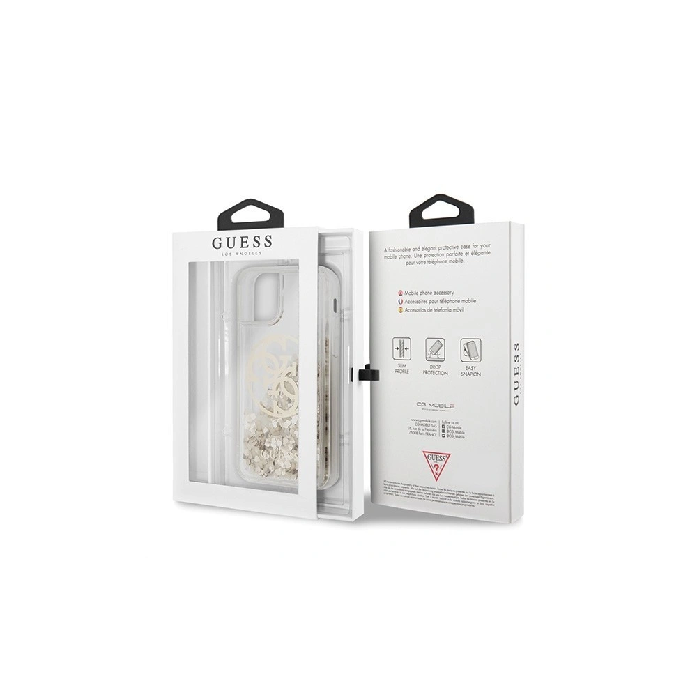 Etui Guess GUHCN58LGGITDGO Apple iPhone 11 Pro złoty/gold hard case Circle Liquid Glitter