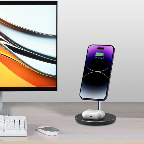 Kup Tech-Protect QI15W-A39 2in1 Magnetic MagSafe Wireless Charger Schwarz - THP3616 - {ean13} - Sklep Home Screen