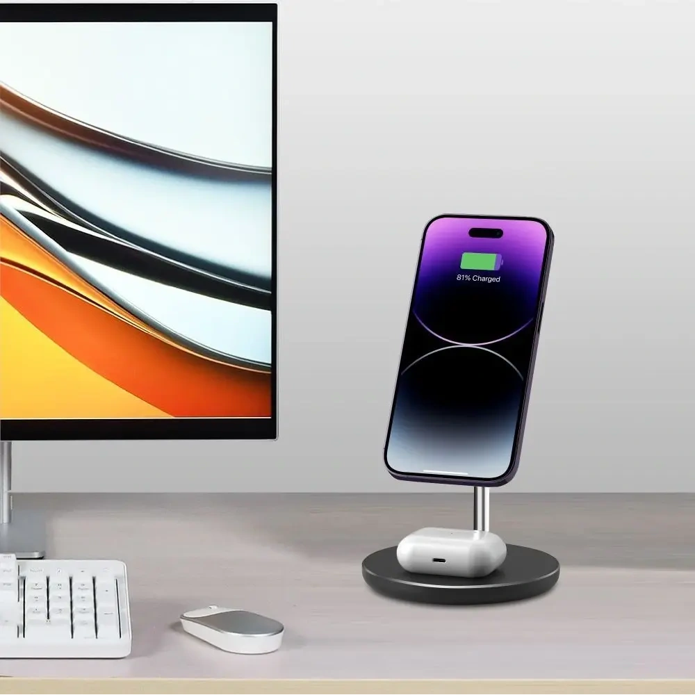 Ładowarka bezprzewodowa Tech-Protect QI15W-A39 2in1 Magnetic MagSafe Wireless Charger Black