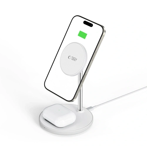 Kup Tech-Protect QI15W-A39 2in1 Magnetic Încărcător Wireless MagSafe Alb - THP3617 - {ean13} - Sklep Home Screen