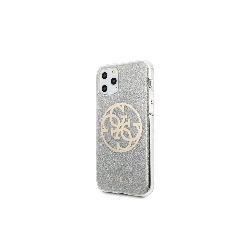 Etui Guess GUHCN58PCUGLLG Apple iPhone 11 Pro jasnoszary/light grey hard case Glitter 4G Circle Logo