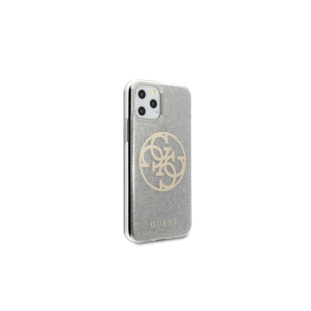 Etui Guess GUHCN58PCUGLLG Apple iPhone 11 Pro jasnoszary/light grey hard case Glitter 4G Circle Logo