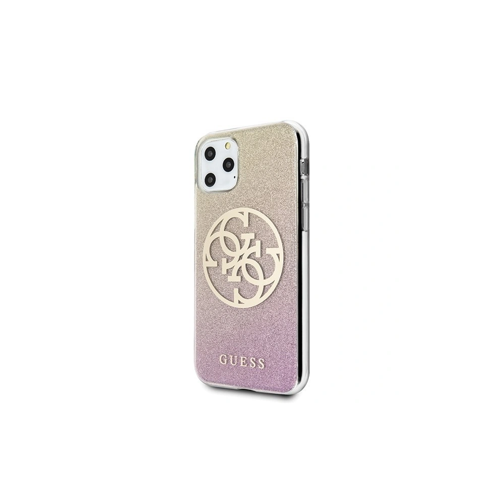 Etui Guess GUHCN58PCUGLPGG Apple iPhone 11 Pro różowo-złoty/gold pink hard case Glitter Gradient 4G Circle Logo