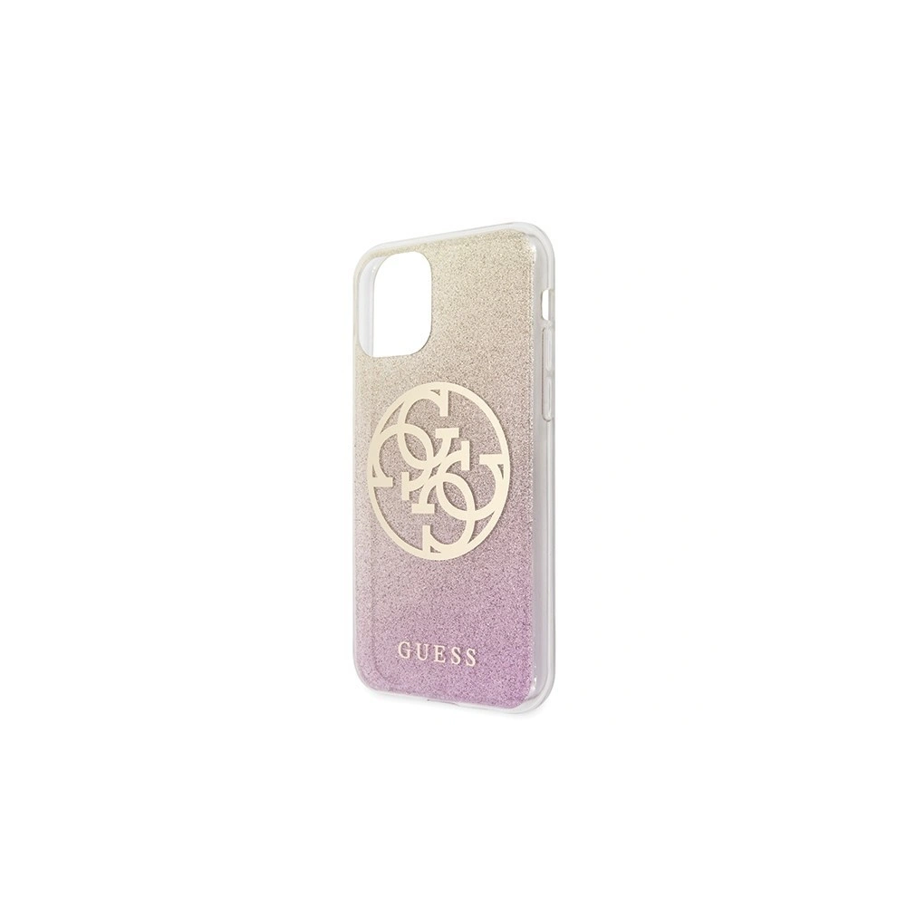Etui Guess GUHCN58PCUGLPGG Apple iPhone 11 Pro różowo-złoty/gold pink hard case Glitter Gradient 4G Circle Logo