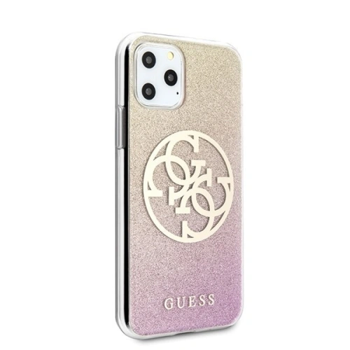 Kup Guess Apple Tasche GUHCN58PCUGLPGG iPhone 11 Pro rose gold/gold rosa Hartschalenetui Glitter Gradient 4G Circle Logo - GUE426GLDPNK - {ean13} - Sklep Home Screen