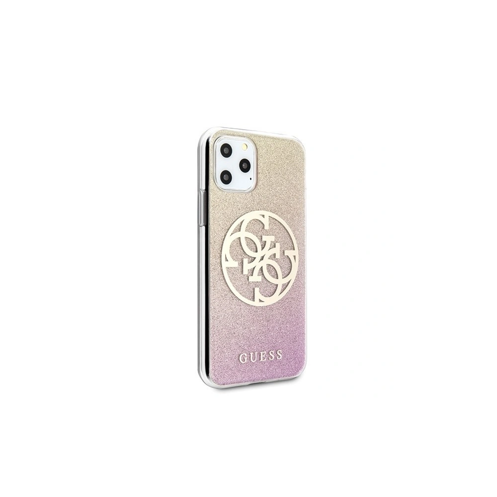 Etui Guess GUHCN58PCUGLPGG Apple iPhone 11 Pro różowo-złoty/gold pink hard case Glitter Gradient 4G Circle Logo