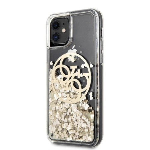 Buy Guess GUHCN61LGGITDGO iPhone 11 gold hard case Circle Liquid Glitter - GUE429GLD - {ean13} - Home Screen Store Europe