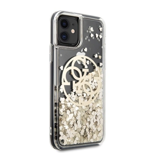 Buy Guess GUHCN61LGGITDGO iPhone 11 gold hard case Circle Liquid Glitter - GUE429GLD - {ean13} - Home Screen Store Europe