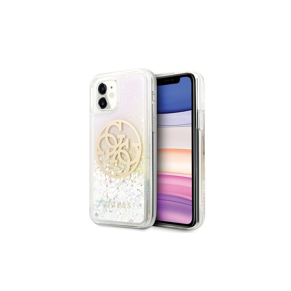 Etui Guess GUHCN61LGIRGP Apple iPhone 11 hard case Gradient Liquid Glitter Circle Logo