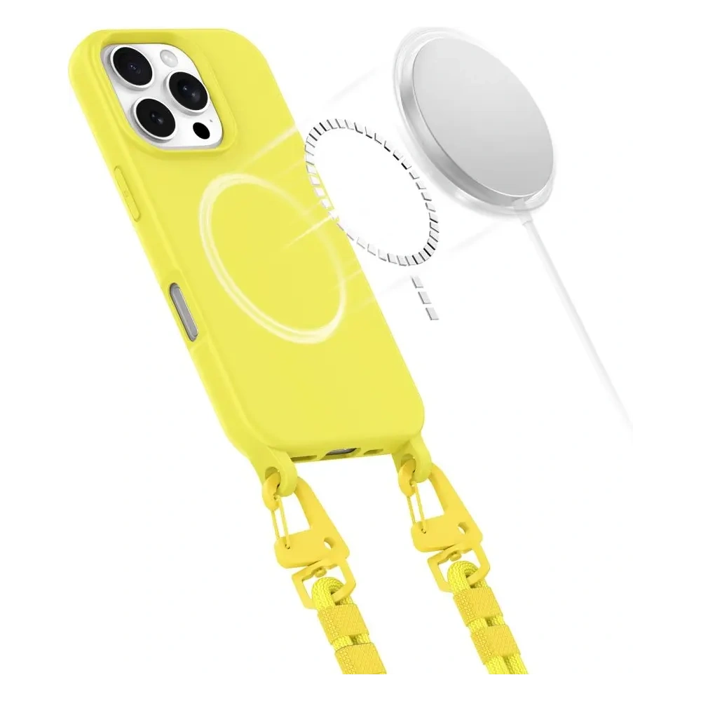 Etui Tech-Protect Magnecklace MagSafe Apple iPhone 16 Pro Canary Yellow