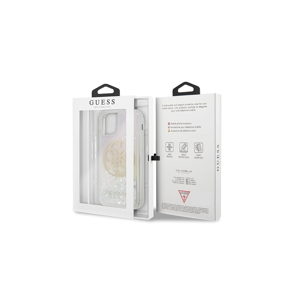 Etui Guess GUHCN61LGIRGP Apple iPhone 11 hard case Gradient Liquid Glitter Circle Logo