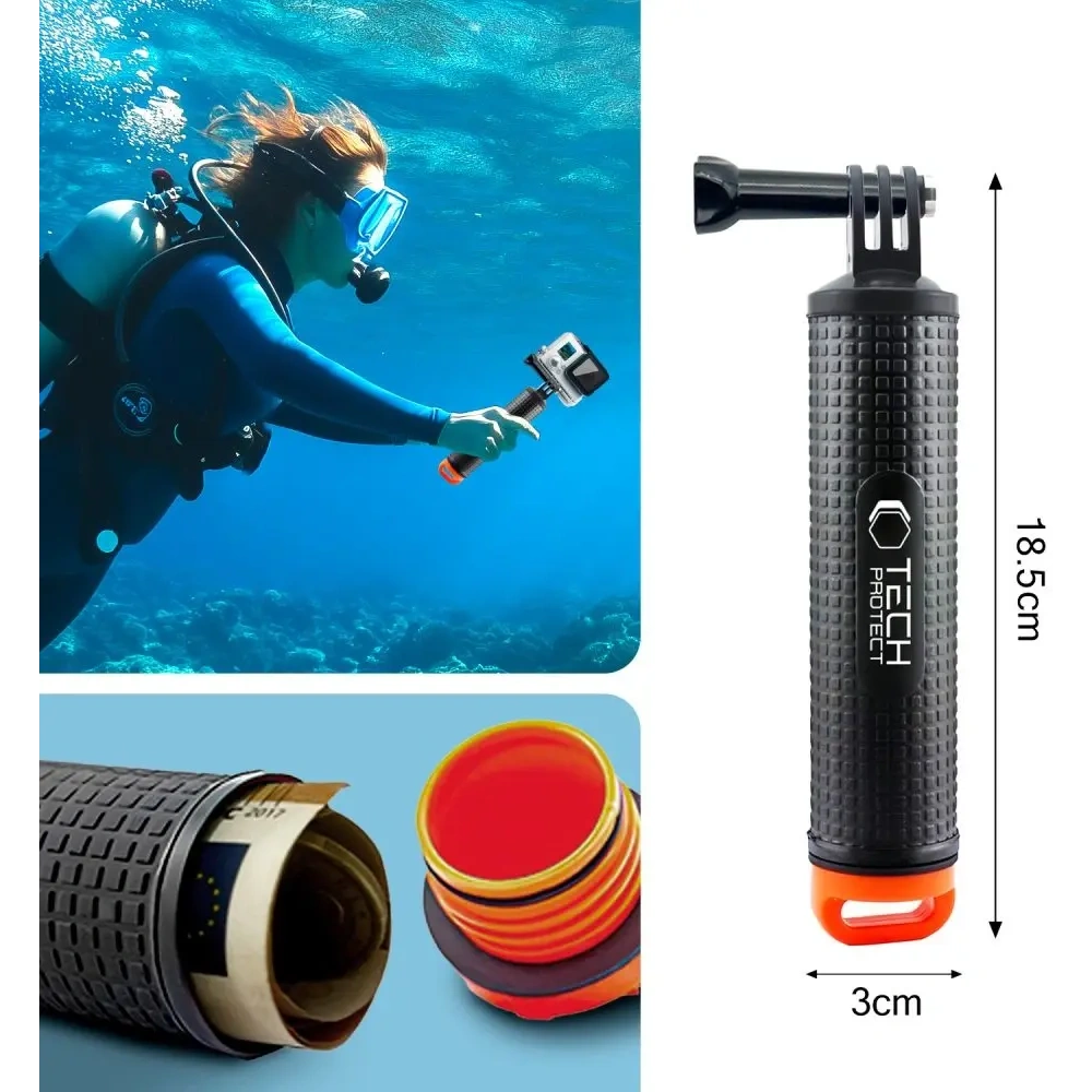 Uchwyt wypornościowy Tech-Protect GA100 Float Hand Grip GOPRO / DJI Black