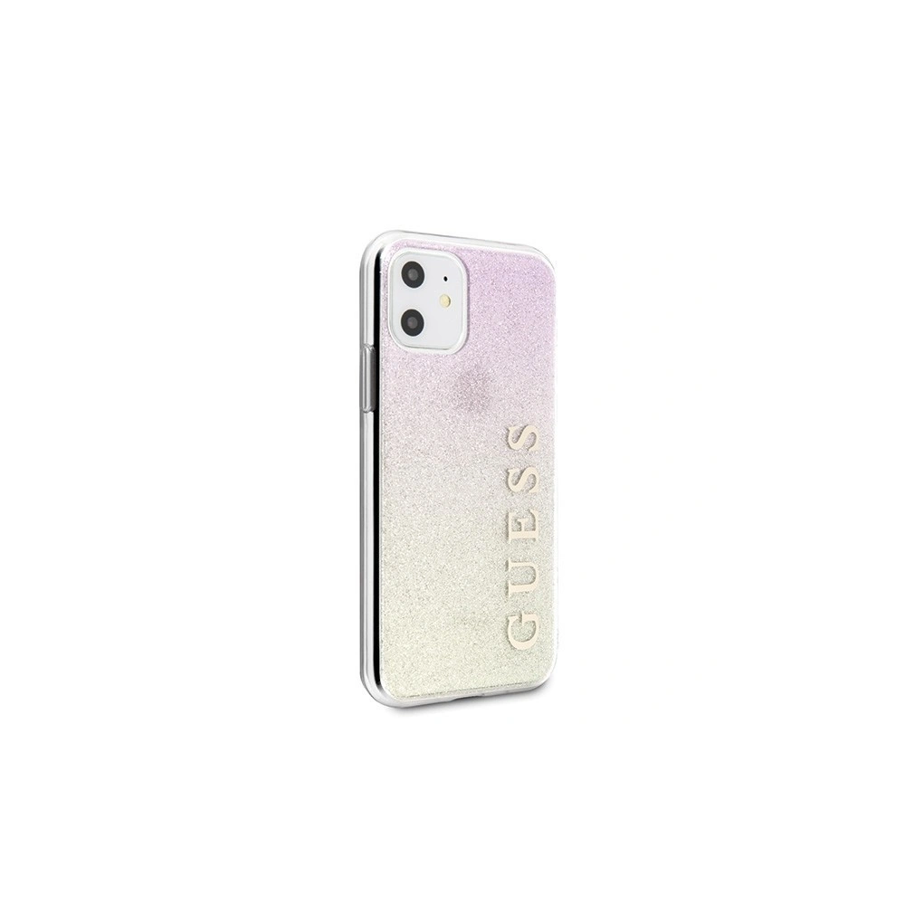 Etui Guess GUHCN61PCUGLGPI Apple iPhone 11 różowo-złoty/gold pink hard case Gradient Glitter