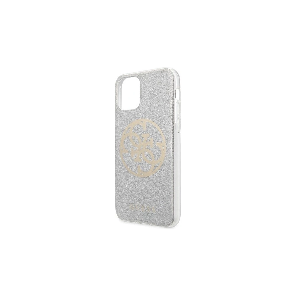 Etui Guess GUHCN61PCUGLLG Apple iPhone 11 jasnoszary/light grey hard case Glitter 4G Circle Logo