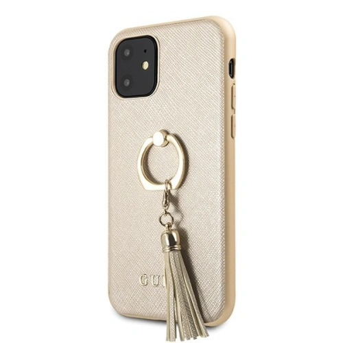 Kup Etui Guess GUHCN61RSSABE Apple iPhone 11 beige/beżowy hard case Saffiano with ring stand - GUE433BEI - {ean13} - Sklep Home Screen