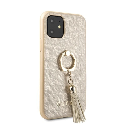 Kup Etui Guess GUHCN61RSSABE Apple iPhone 11 beige/beżowy hard case Saffiano with ring stand - GUE433BEI - {ean13} - Sklep Home Screen