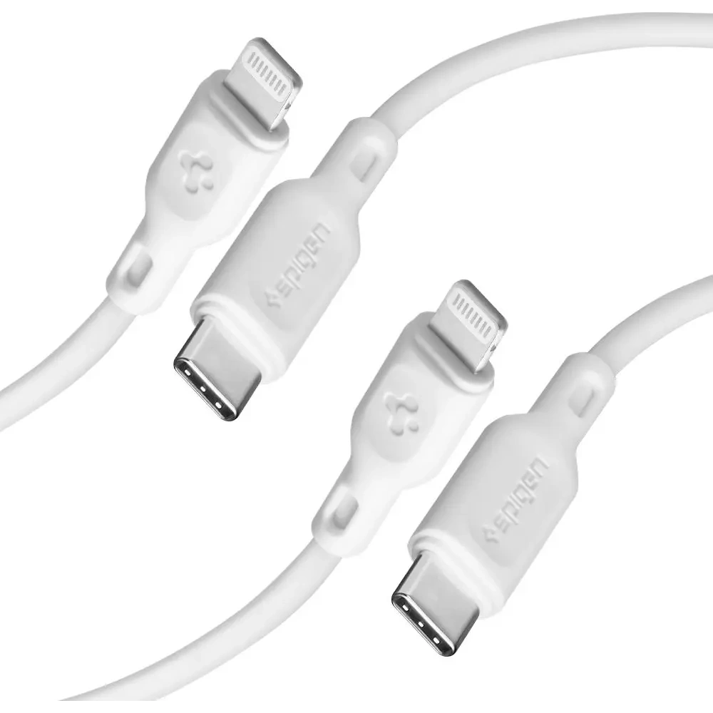 Kabel Spigen DuraSync MFi USB-C / Lightning Cable 100cm White [2 PACK]