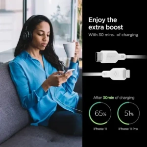 Buy Spigen DuraSync MFi USB-C / Lightning Cable 100cm White [2 PACK] - SPN16580 - {ean13} - Home Screen Store Europe