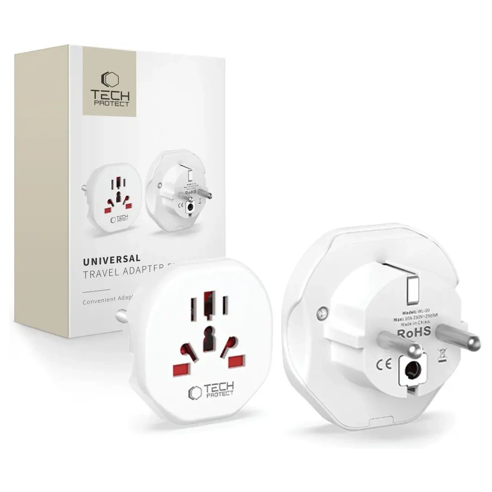 Przejściówka podróżna Tech-Protect Universal Travel Adapter From EU White