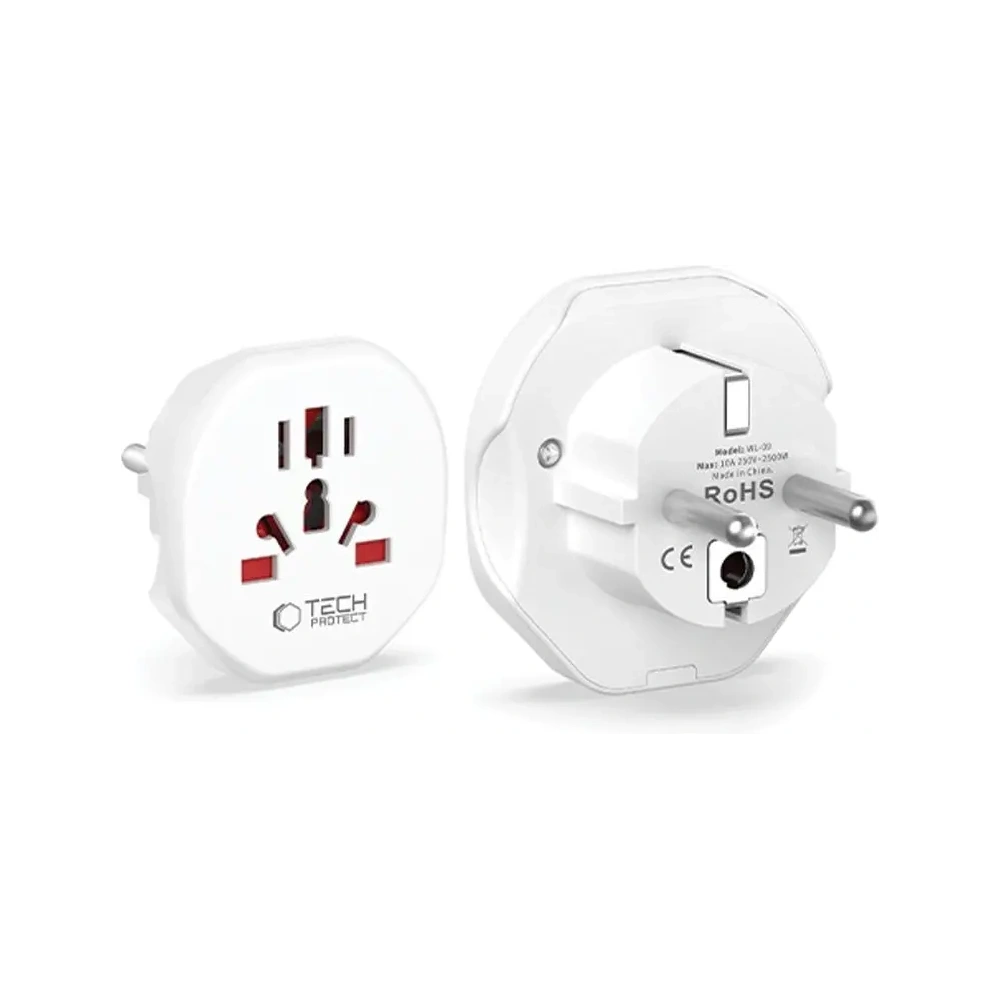 Przejściówka podróżna Tech-Protect Universal Travel Adapter From EU White