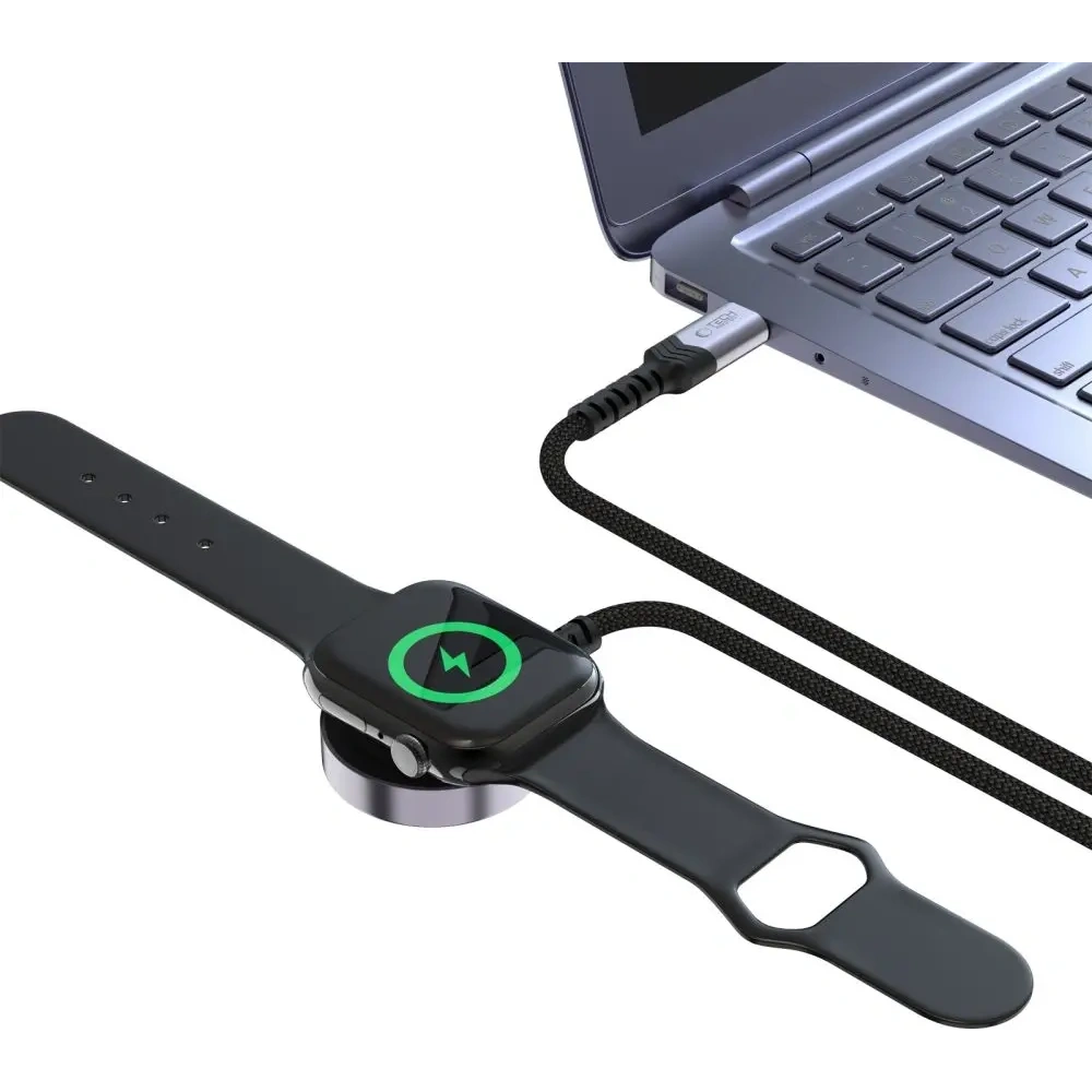 Ładowarka bezprzewodowa Tech-Protect MC01 Ultraboost Magnetic Charger USB-C Cable 120cm Apple Watch Black