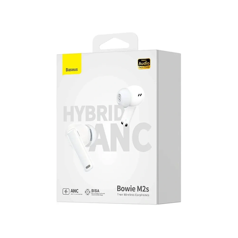 Bezprzewodowe słuchawki dokanałowe TWS Baseus Bowie M2s Bluetooth 5.3 (białe)