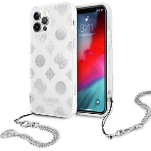 Kup [OUTLET] Etui Guess GUHCP12LKSPESI Apple iPhone 12 Pro Max argintiu/hardcase Peony Chain Collection - OT-809 - {ean13} - Sklep Home Screen
