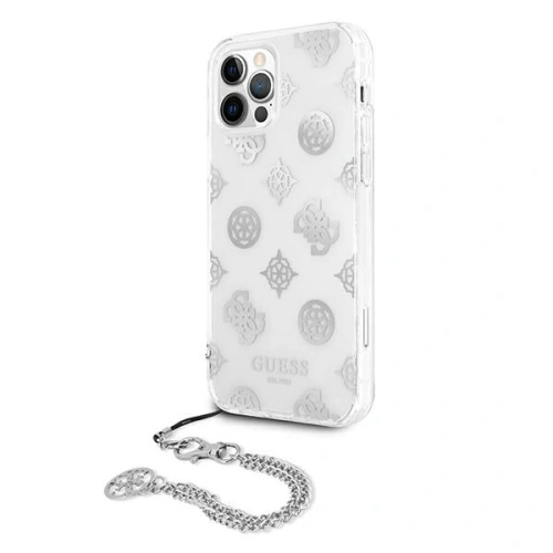 Kup [OUTLET] Case Guess GUHCP12LKSPESI Apple iPhone 12 Pro Max silber/silver Hardcase Peony Chain Collection - OT-809 - {ean13} - Sklep Home Screen