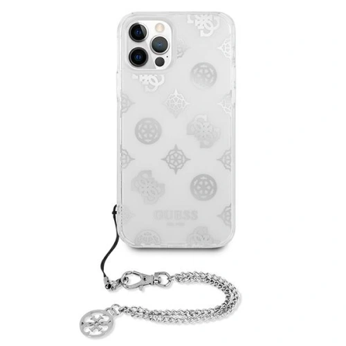 Kup [OUTLET] Case Guess GUHCP12LKSPESI Apple iPhone 12 Pro Max silber/silver Hardcase Peony Chain Collection - OT-809 - {ean13} - Sklep Home Screen