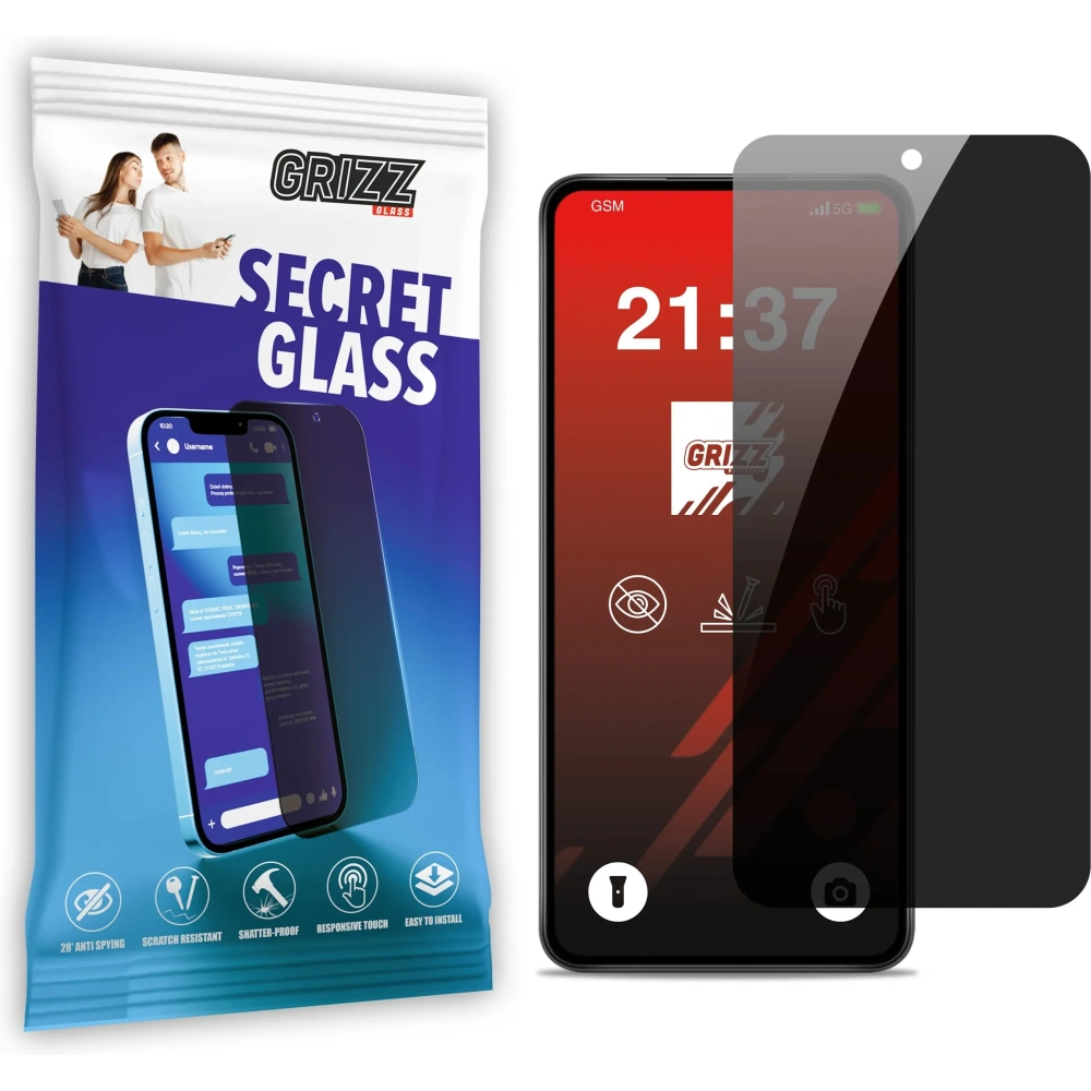 Matowe szkło prywatyzujące GrizzGlass SecretGlass do Infinix Hot 50 Pro 4G